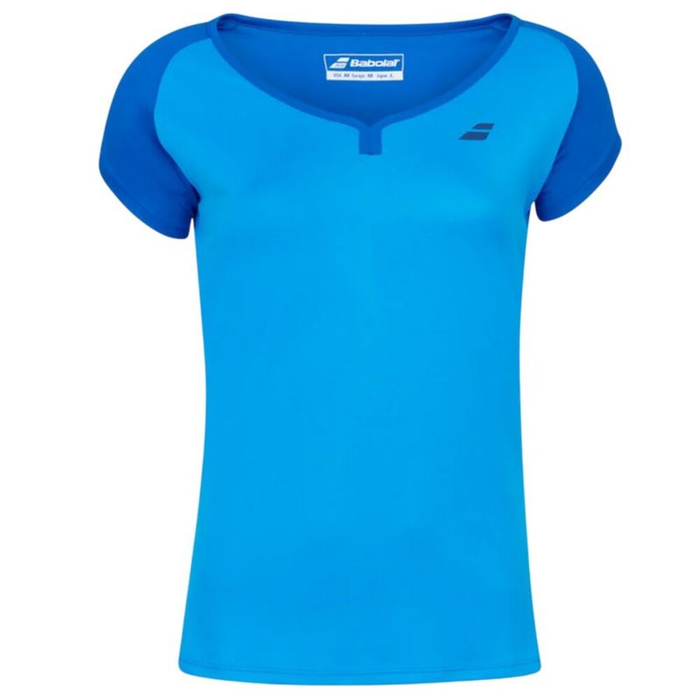 Babolat Girls Play Boat Neck Capped Sleeved T-Shirt / Blue Aster